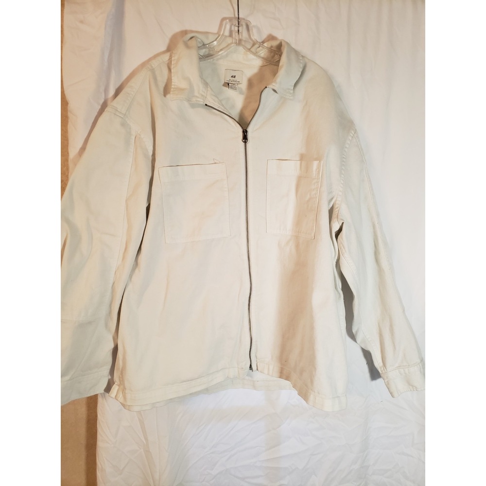 Mens H&M White Jean Truckers Jacket Size XXL